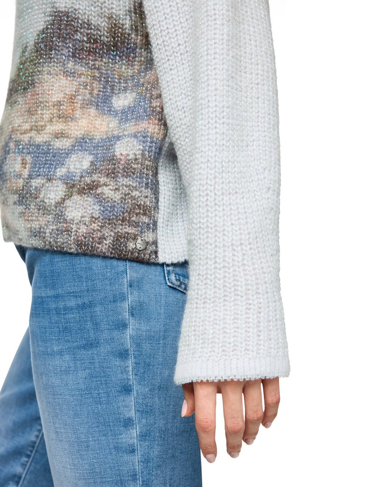 Lila kleurige gebreide trui met print Marccain Collection
