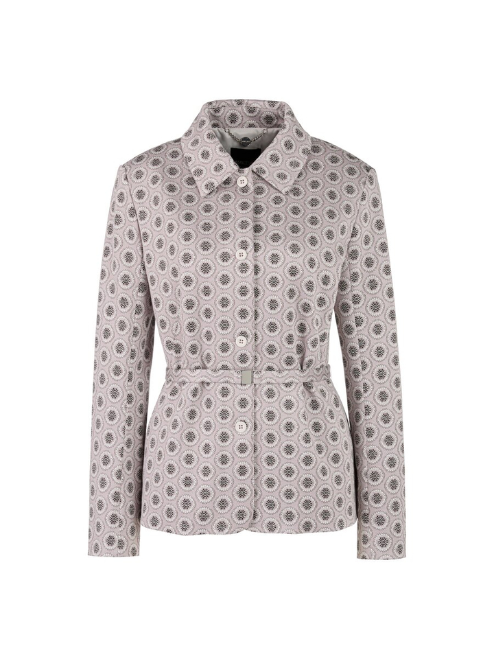 Taupe kleurige vest met print en riem Marccain Collection