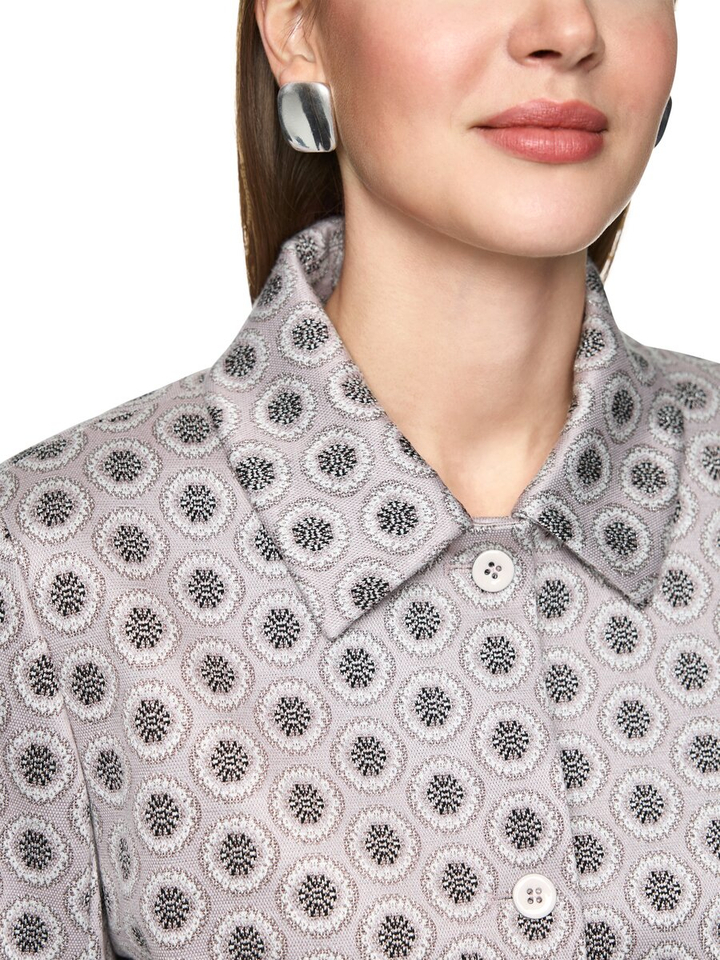 Taupe kleurige vest met print en riem Marccain Collection