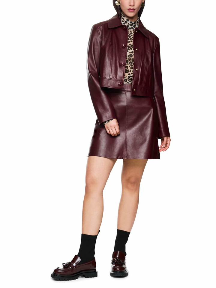 Bordeaux lederen jas Marccain