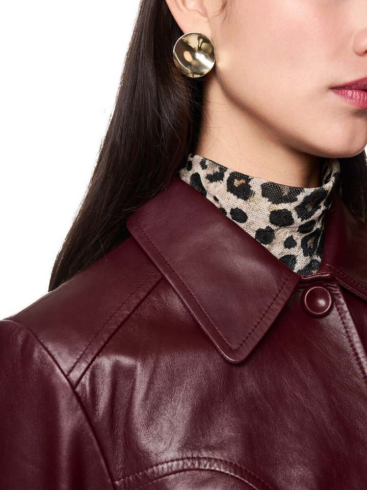 Bordeaux lederen jas Marccain