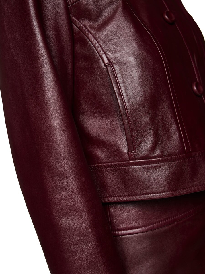 Bordeaux lederen jas Marccain