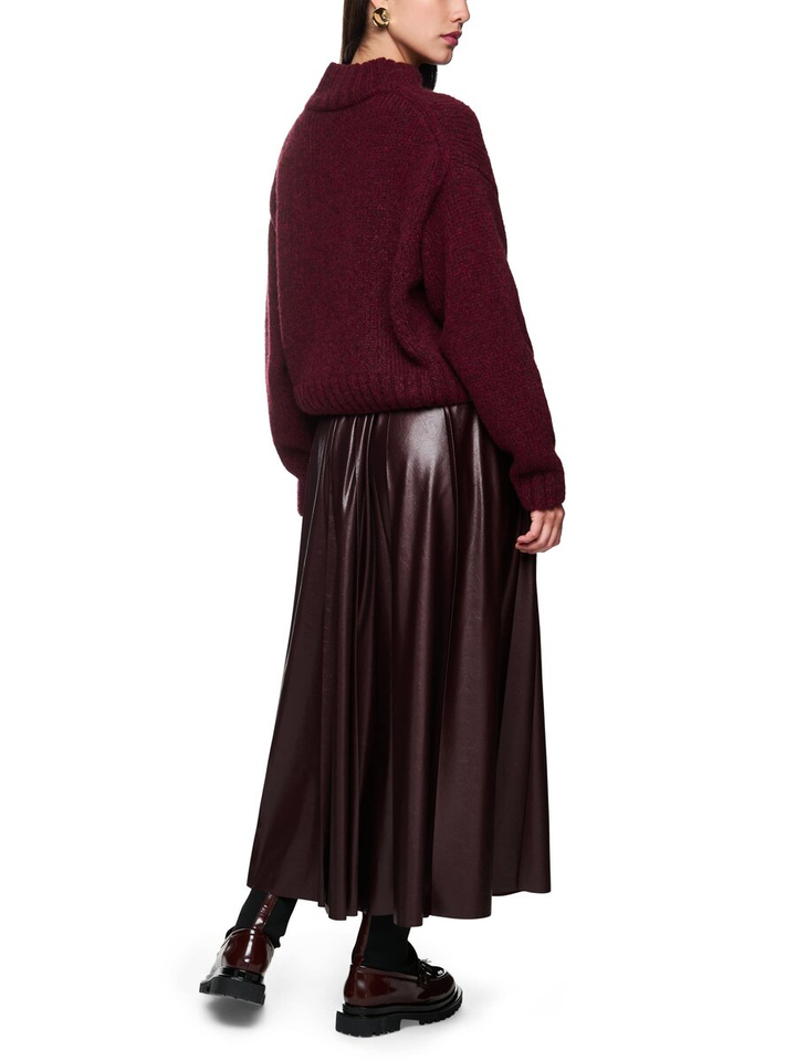 Bordeaux trui met rechtopstaande kraag Marc Cain collections