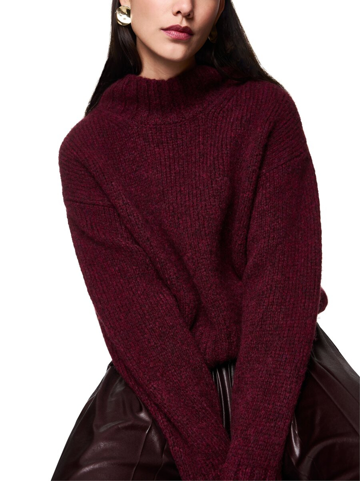 Bordeaux trui met rechtopstaande kraag Marc Cain collections