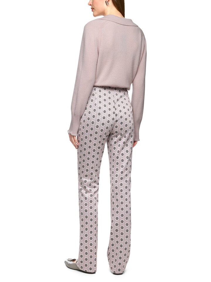 Taupe kleurige broek met print en elastiek Marccain Collection