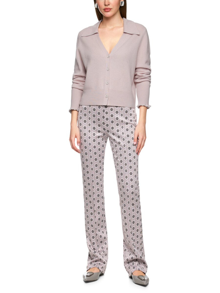 Taupe kleurige broek met print en elastiek Marccain Collection