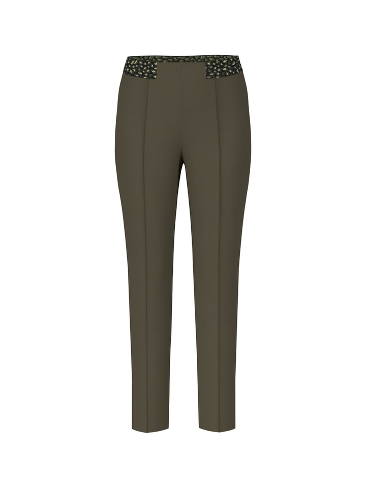 Kaki groene aansluitende broek met elastiek Marccain Sport