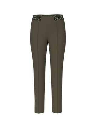 Marc Cain sports Kaki groene aansluitende broek met elastiek Marccain Sport