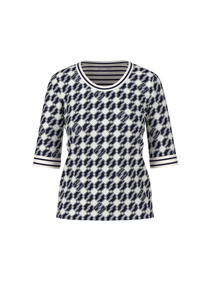 Zwart witte t-shirt met print Marccain Sport