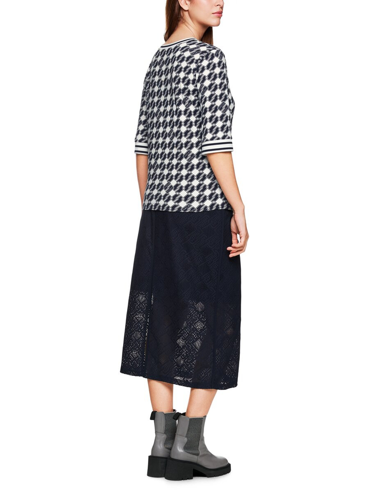 Zwart witte t-shirt met print Marccain Sport