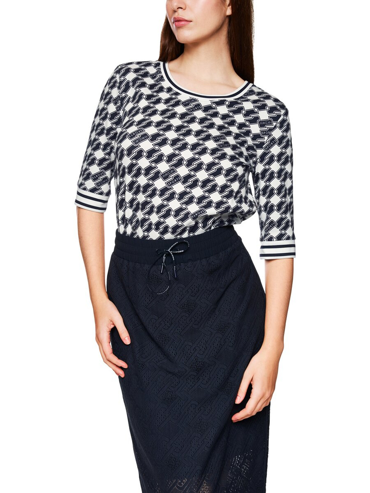 Zwart witte t-shirt met print Marccain Sport