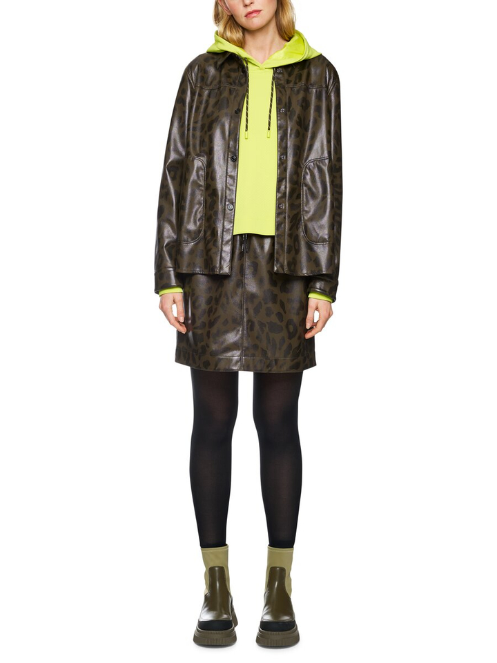 Kaki groene bloes in dierenerpint in lederlook Marccain Sport 