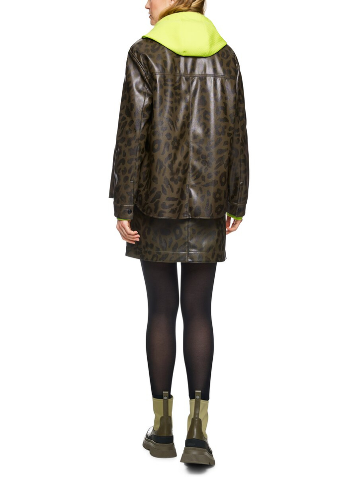 Kaki groene bloes in dierenerpint in lederlook Marccain Sport 