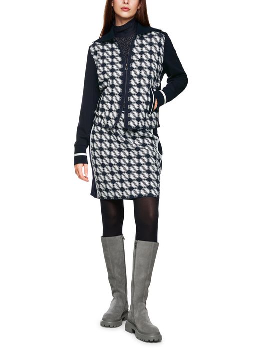 Donkerblauwe gilet met print Marccain Sport