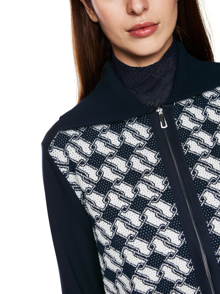 Donkerblauwe gilet met print Marccain Sport