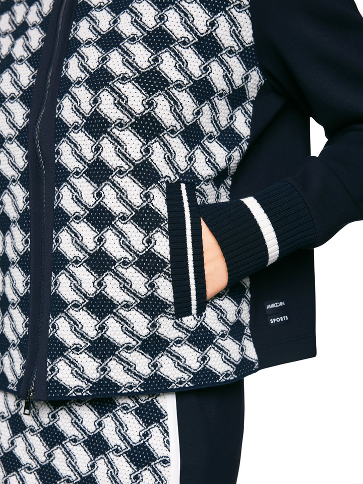 Donkerblauwe gilet met print Marccain Sport