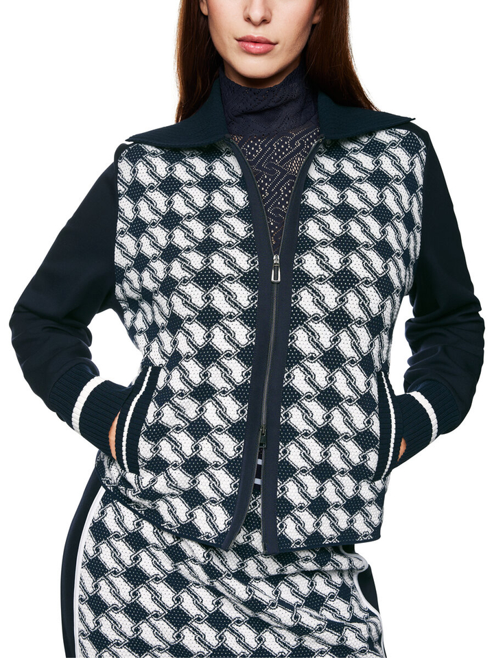 Donkerblauwe gilet met print Marccain Sport