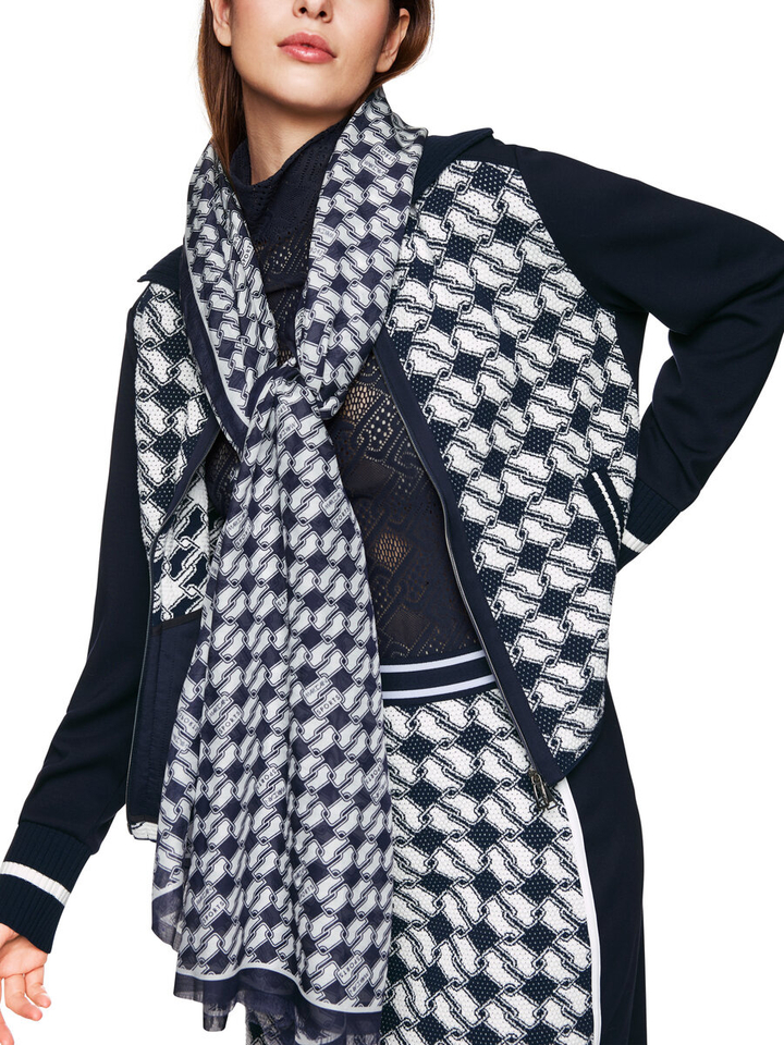 Donkerblauwe gilet met print Marccain Sport