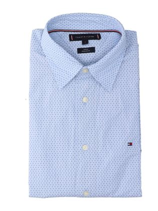 Tommy Hilfiger Lichtblauw katoenen hemd (regular fit) met lange mouwen