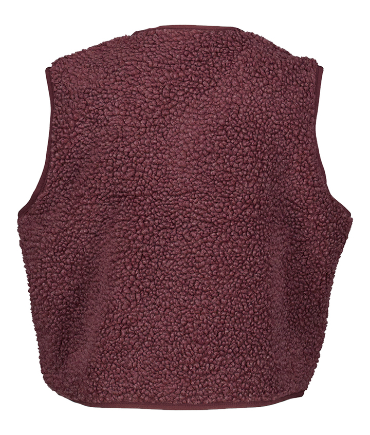 Bordeaux mouwloze gilet in teddy American Vintage