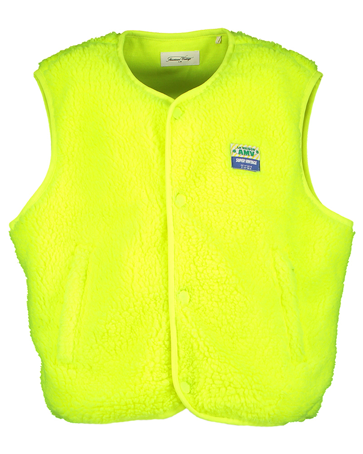 Fluo gele teddy bodywarmer Hokotown American Vintage