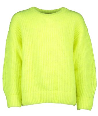 Fluo gele gebreide pull met ronde hals Keast American Vintage