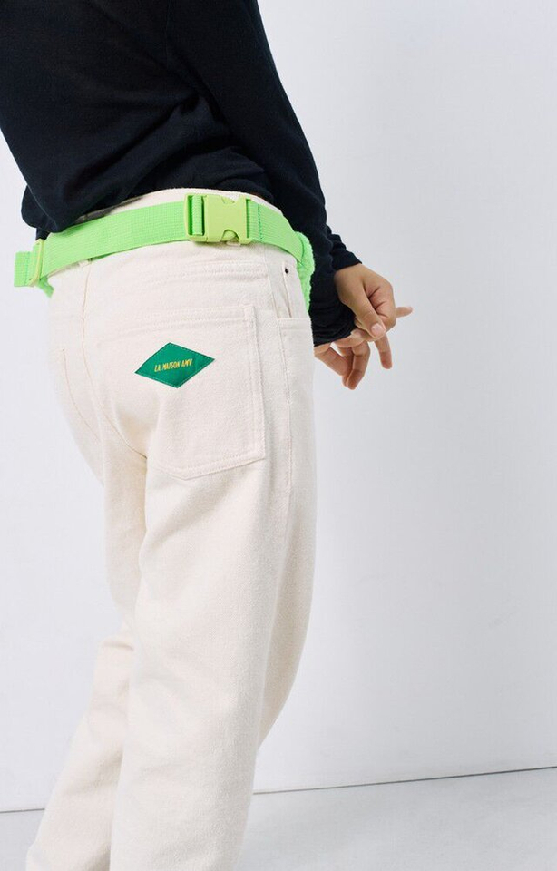 Ecru kleurige straight fit jeans Spy American Vintage