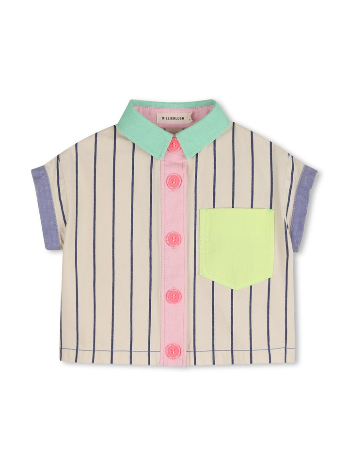 Ecru gestreepte top met gekleurde details Billieblush