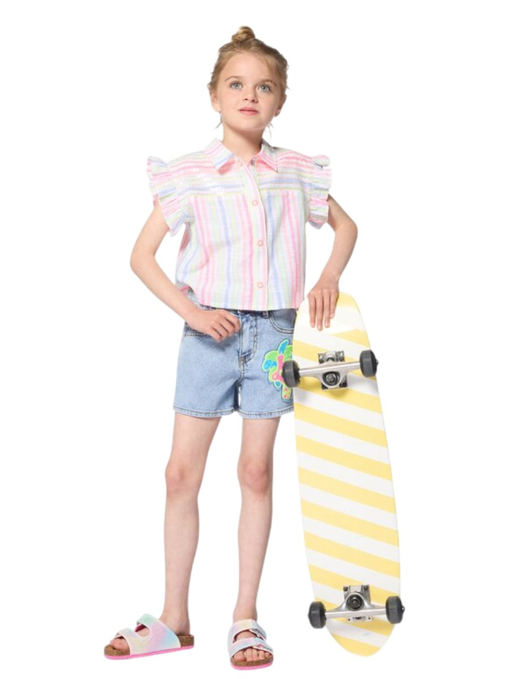 Multi-color gestreepte bloes BillieBlush