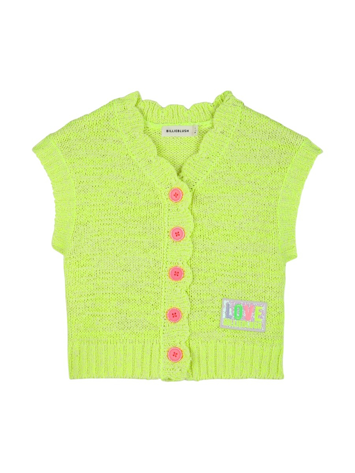 Gele gilet met fluo roze knopen Billieblush 