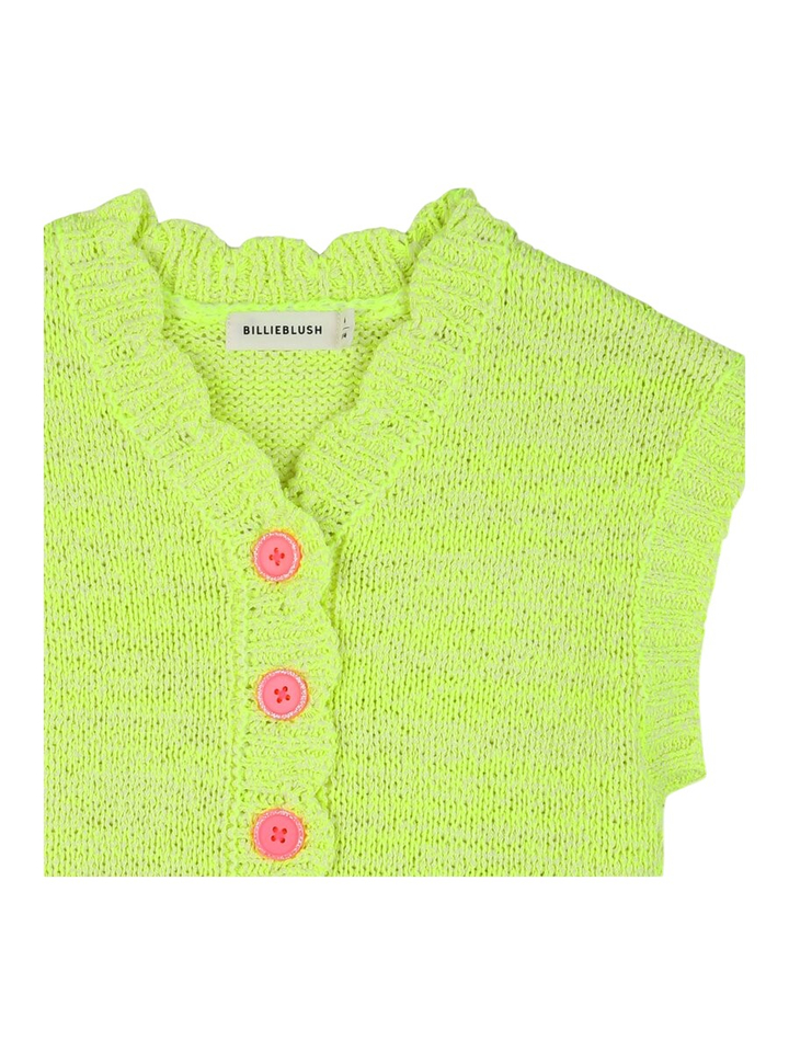 Gele gilet met fluo roze knopen Billieblush 