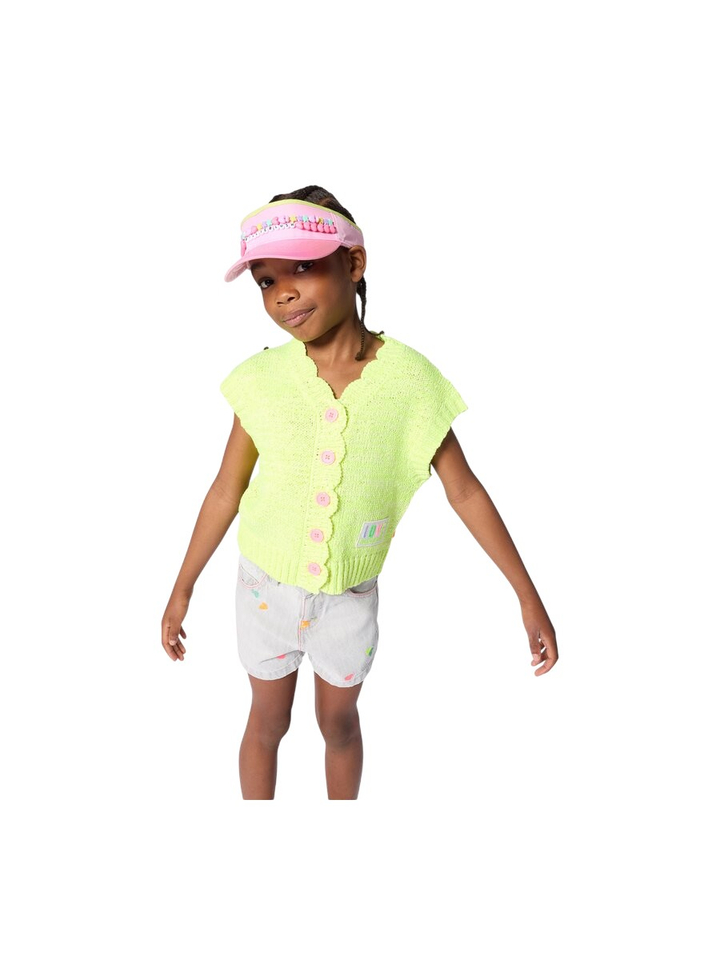 Gele gilet met fluo roze knopen Billieblush 