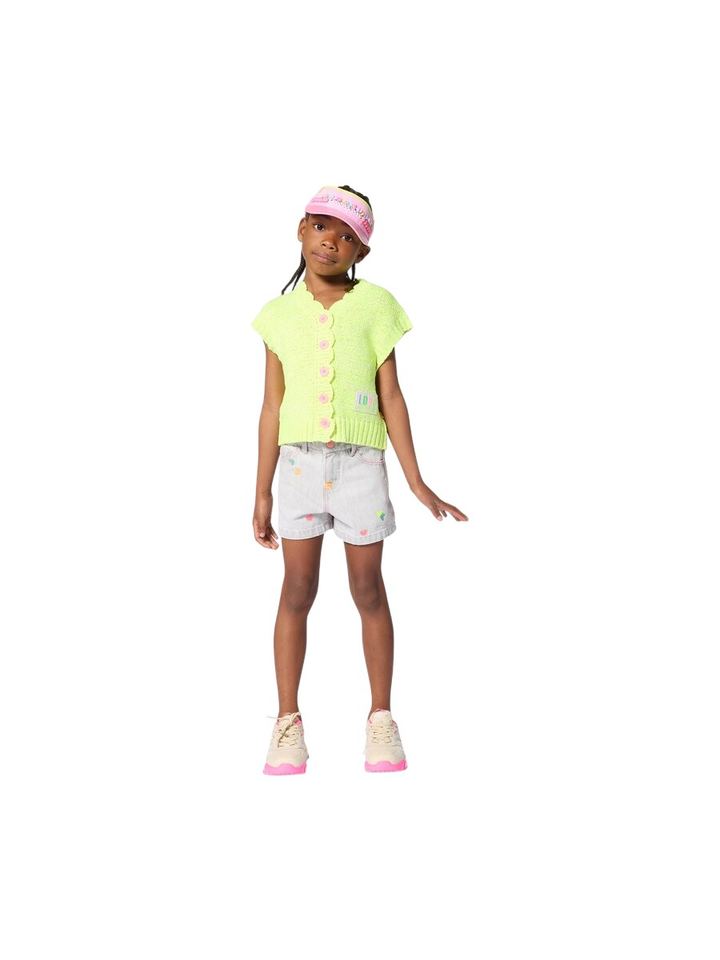 Gele gilet met fluo roze knopen Billieblush 