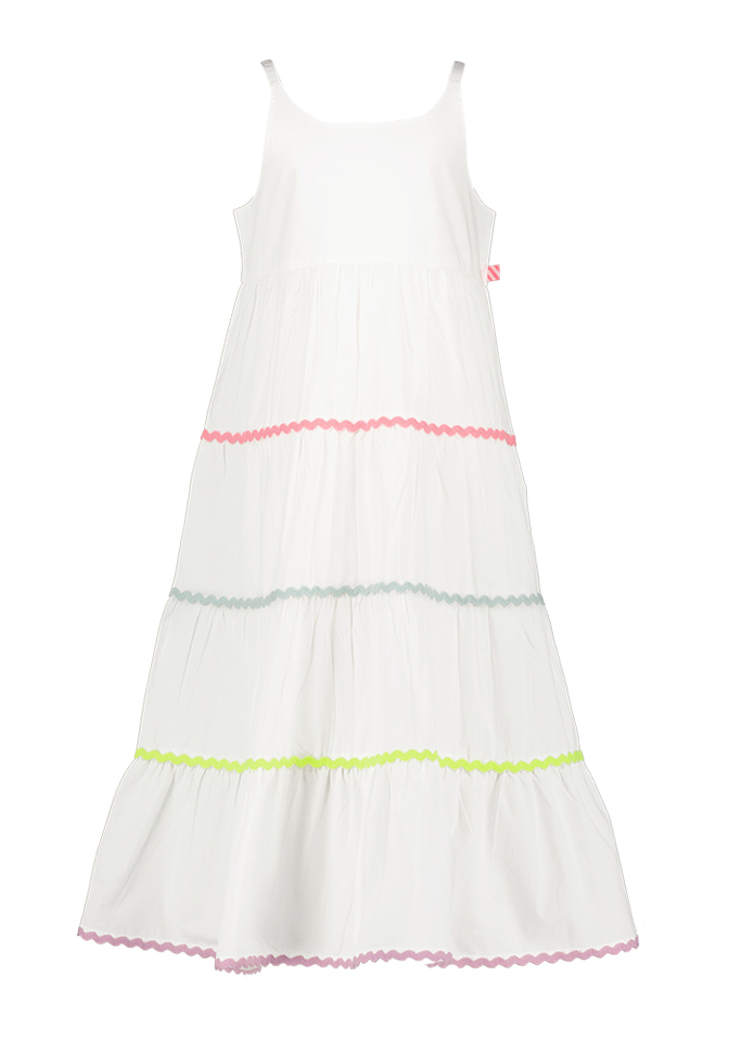 Witte katoenen jurk met gekleurde strepen Billieblush 