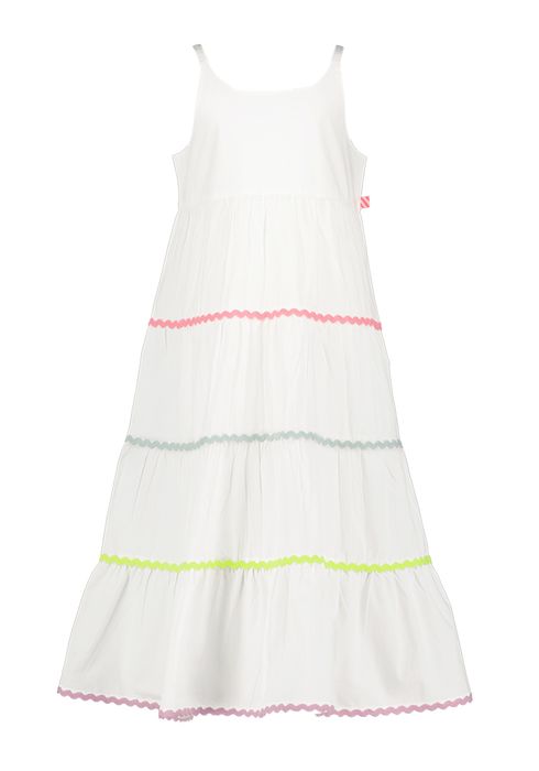 Witte katoenen jurk met gekleurde strepen Billieblush