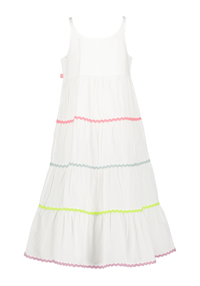 Witte katoenen jurk met gekleurde strepen Billieblush 