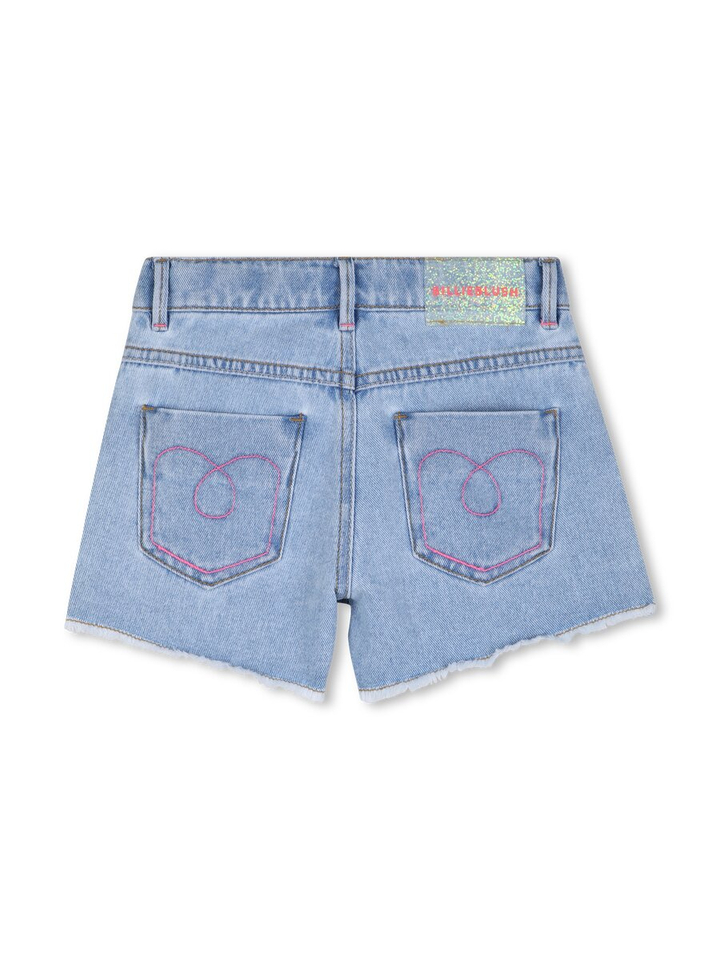 Blauwe jeans short met parel detail Billieblush