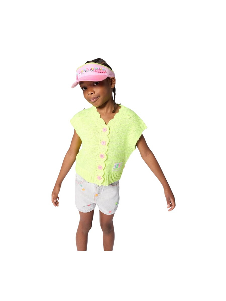 Grijze jeans short met hartjes BillieBlush