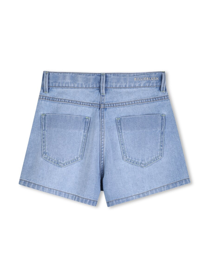 Blauwe jeans short met groen detail Billieblush