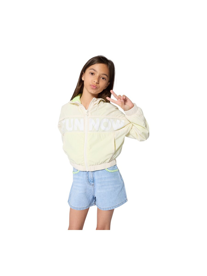 Blauwe jeans short met groen detail Billieblush