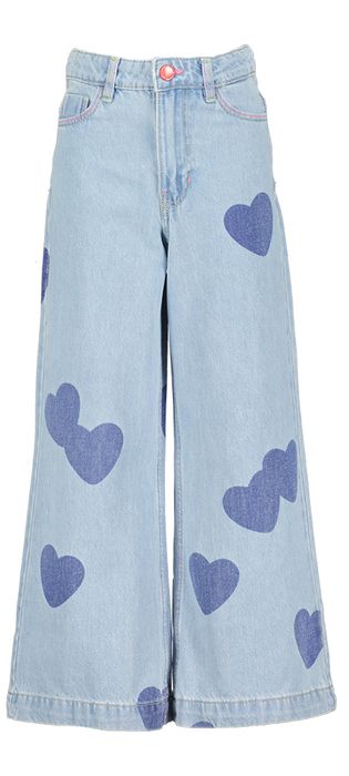 Blauwe wide leg jeans met hartjes Billieblush