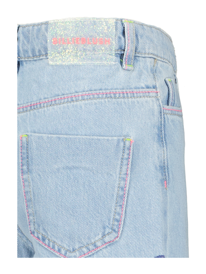 Blauwe wide leg jeans met hartjes Billieblush 