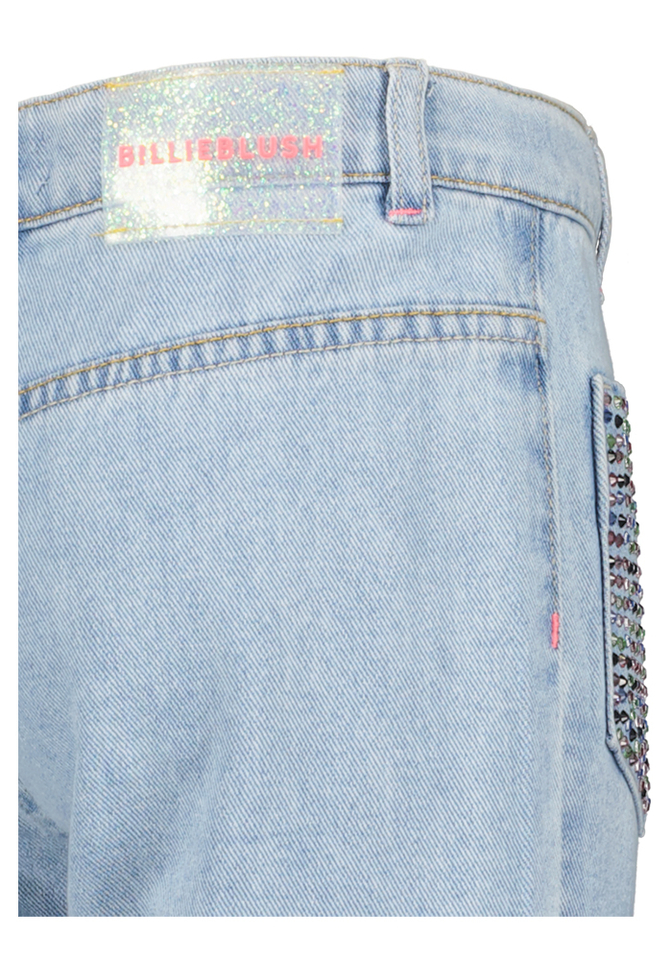 Blauwe jeans met strass op de zakken BillieBlush 
