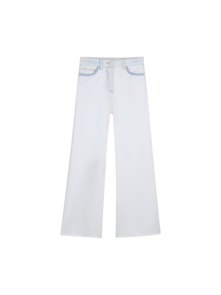 Blauwe flared jeans met detail aan de zakken BillieBlush