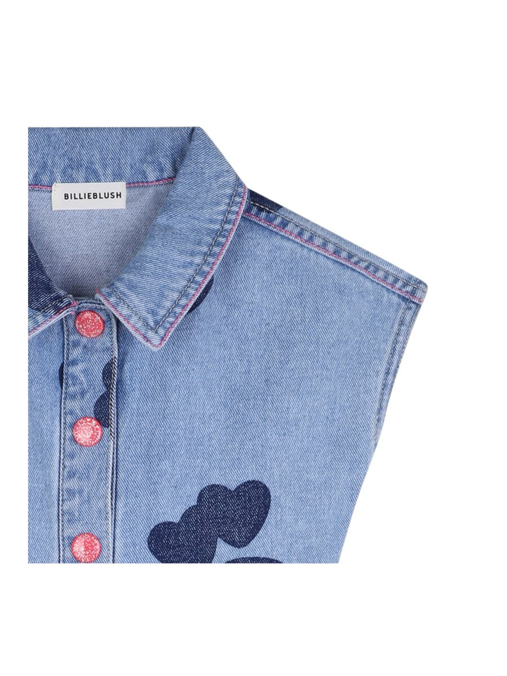 Blauwe jeans jumpsuit met hartjes print Billieblush