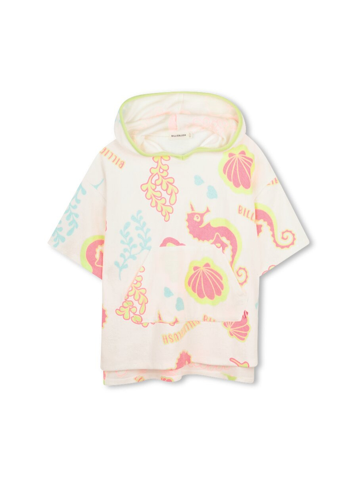 Multicolor strandponcho in badstof Billieblush