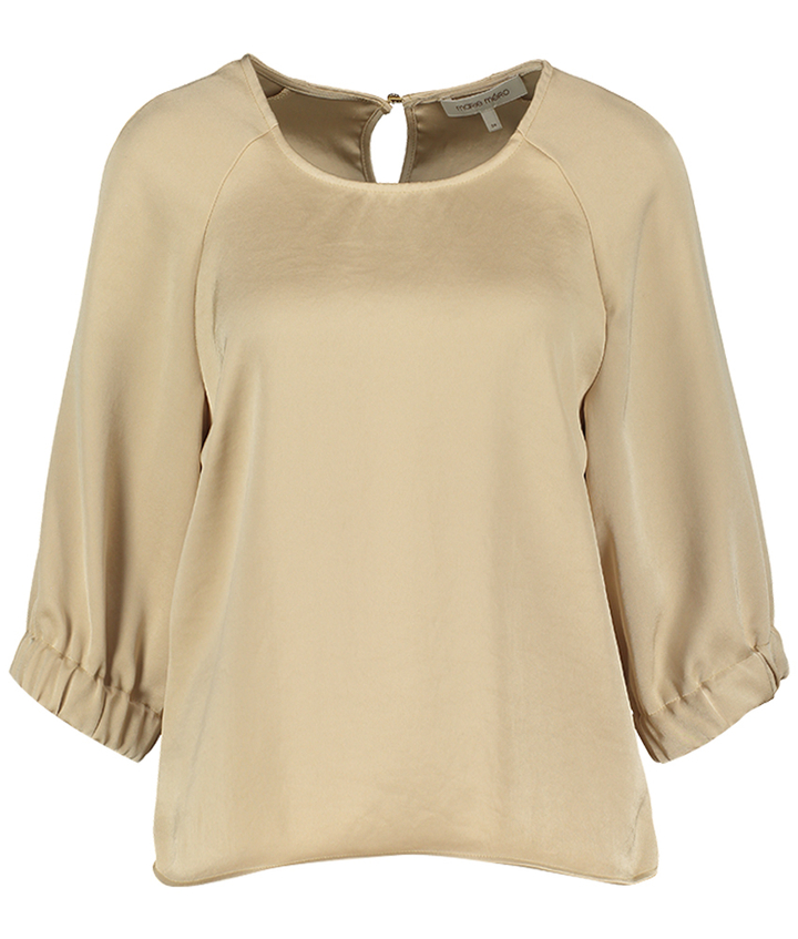 Ivoorkleurige blouse in satijnlook met driekwart mouwen Marie Mero