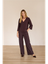 Donkerbruine geklede broek Lexie Studio Anneloes 