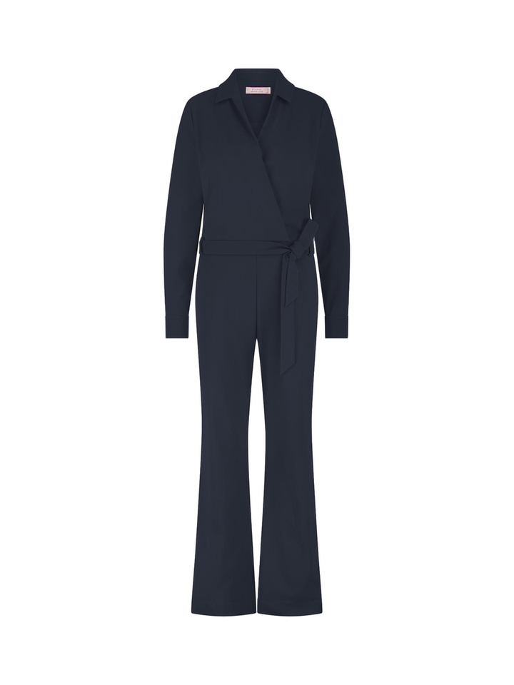 Donkerblauwe geklede jumpsuit Nadia Studio Anneloes 