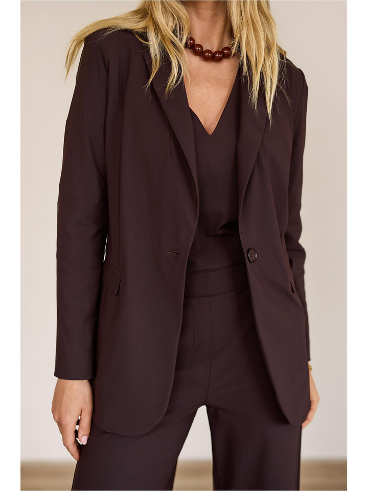 Bruine geklede blazer Fran Studio Anneloes